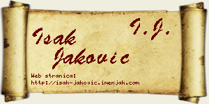 Isak Jaković vizit kartica